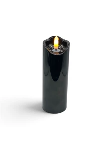 Świeca LED ŚREDNIA ANTRACYTOWA 15cm.-ciepłe światło