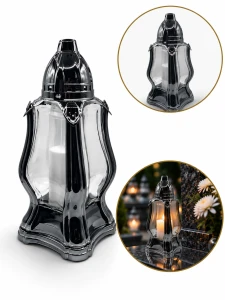  ZNICZ KAPLICZKA K-50 SREBRNA METALIZOWANA NA GRÓB 30CM