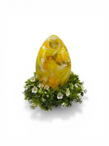 ZNICZ LED SZKLANA PISANKA ARTYSTYCZNA ŻÓŁTE