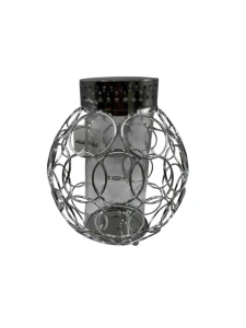 Kula Kapliczka Lampion Znicz Metalowy Srebro 25cm