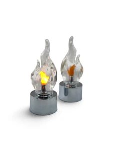 Świeca LED Płomień-biały ciepły Srebrna Podstawa 7light 
